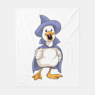Duck as Witch with Hat Fleece Blanket
