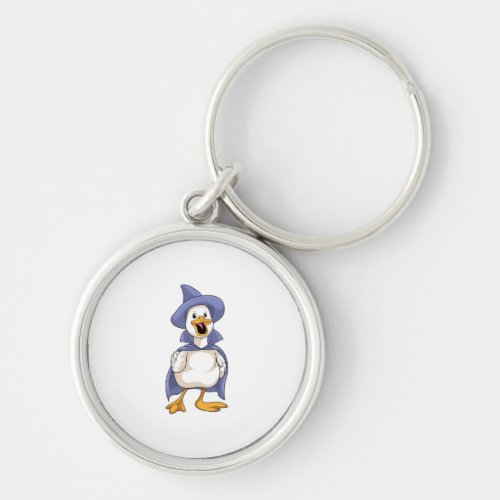 Duck as Witch with Hat Keychain