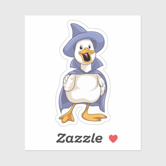 Duck as Witch with Hat Sticker (Sheet)