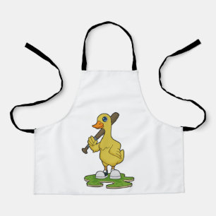 Duck at Baseball with Baseball bat Apron