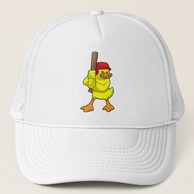 Duck at Baseball with Baseball bat & Cap (Front)