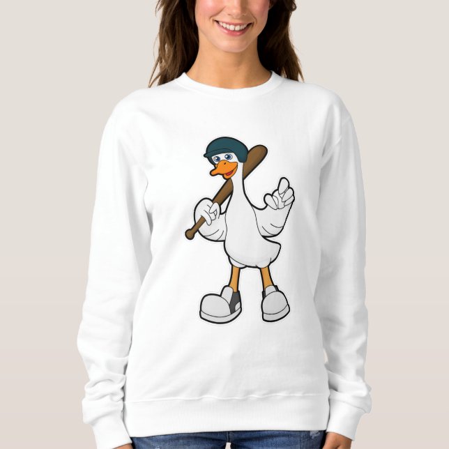 Duck at Baseball with Baseball racket & Helmet Sweatshirt (Front)
