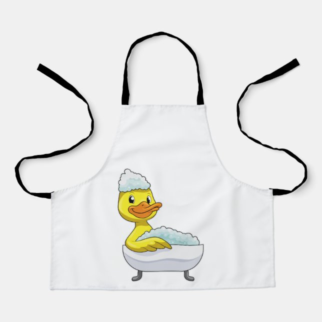 Duck at Bathing with Bathtub & Foam Apron (Front)