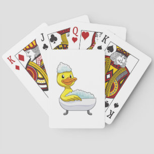 Duck at Bathing with Bathtub & Foam Poker Cards