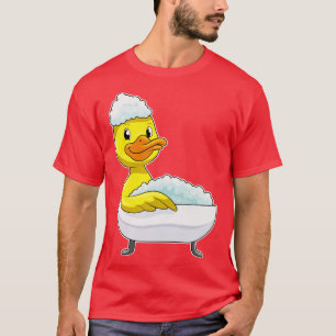 Duck At Bathing With Bathtub  Foam  T-Shirt