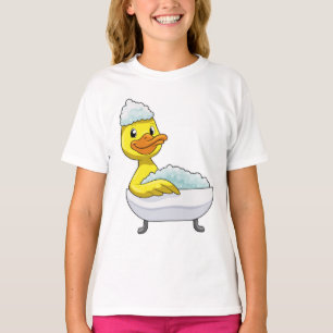 Duck at Bathing with Bathtub & Foam T-Shirt