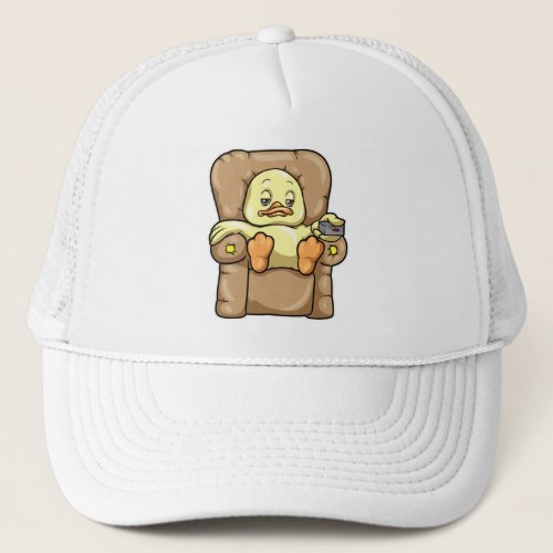 Duck at Chilling out on Sofa Trucker Hat