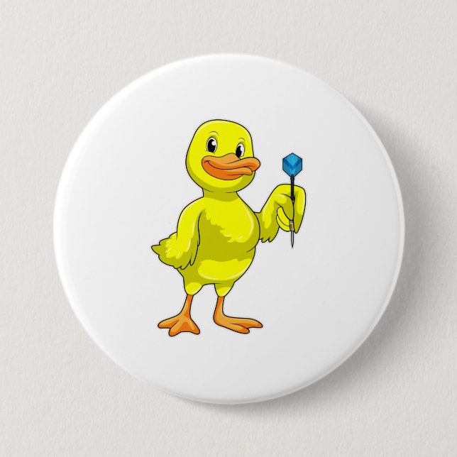 Duck at Darts with Dart Button (Front)
