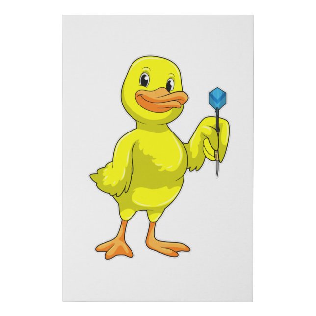 Duck at Darts with Dart Faux Canvas Print (Front)