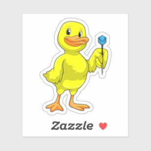 Duck at Darts with Dart Sticker