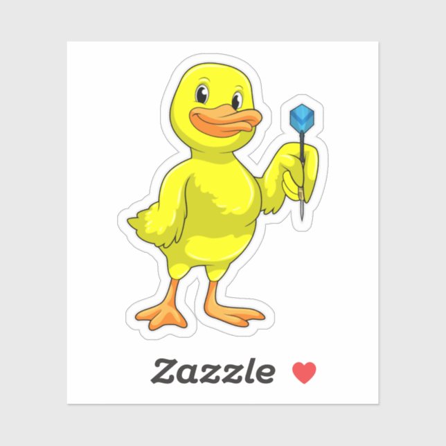 Duck at Darts with Dart Sticker (Sheet)