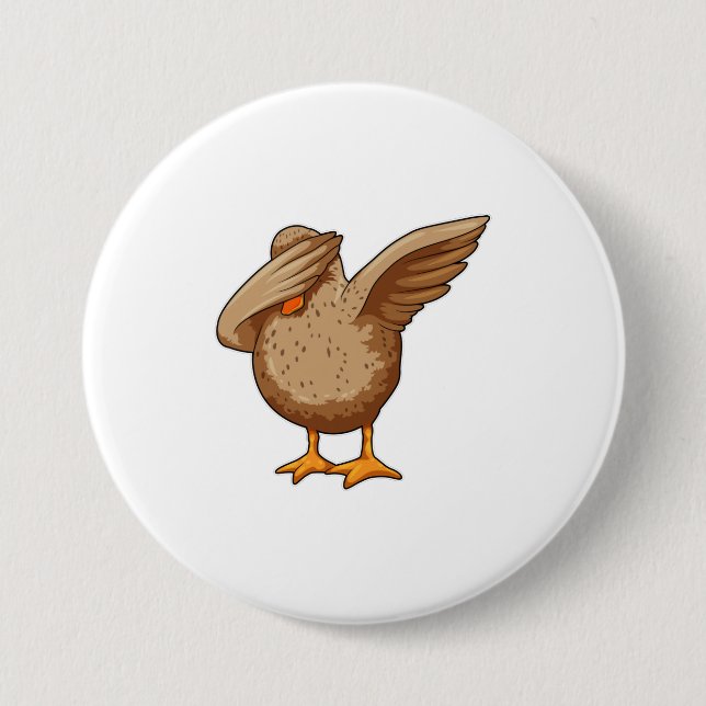 Duck at Hip Hop Dance Dab Button (Front)