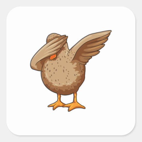 Duck at Hip Hop Dance Dab Square Sticker
