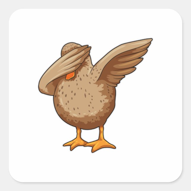 Duck at Hip Hop Dance Dab Square Sticker (Front)