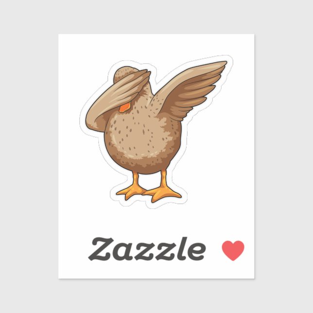 Duck at Hip Hop Dance Dab Sticker (Sheet)