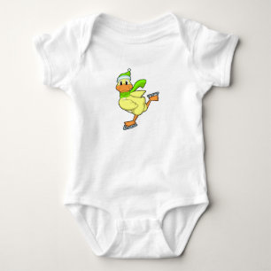 Duck at Ice skating with Ice skates Baby Bodysuit