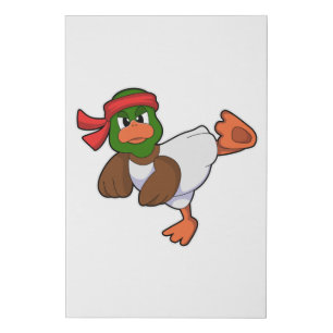 Duck at Martial arts Karate Faux Canvas Print