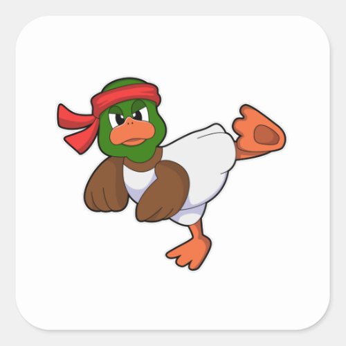 Duck at Martial arts Karate Square Sticker
