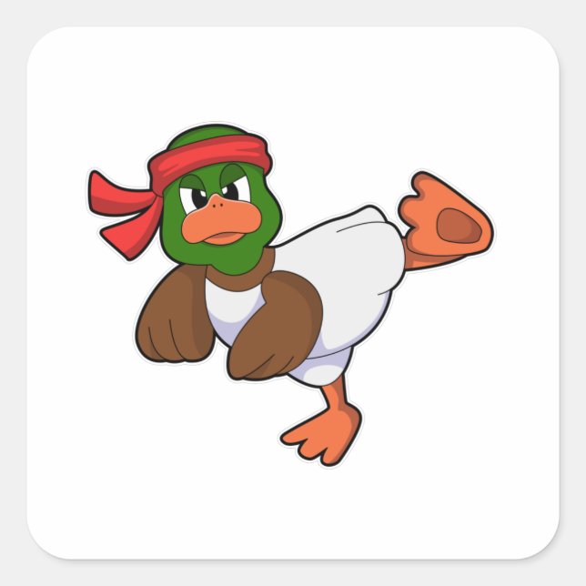 Duck at Martial arts Karate Square Sticker (Front)