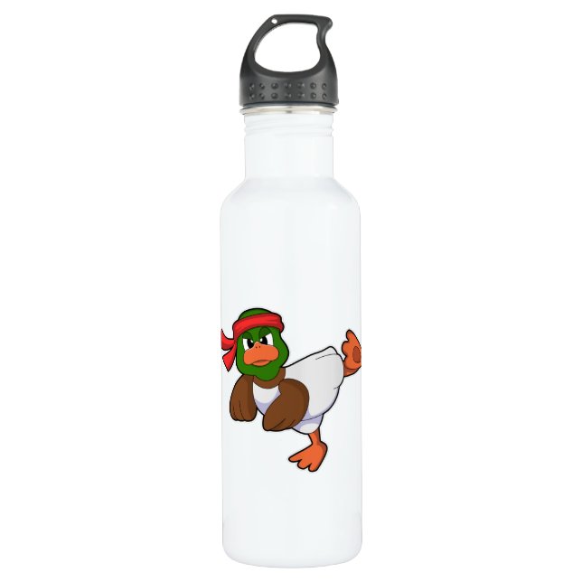 Duck at Martial arts Karate Stainless Steel Water Bottle (Front)