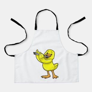 Duck at Music with Flute Apron