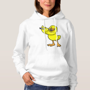 Duck at Music with Flute Hoodie