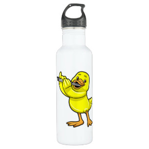 Duck at Music with Flute Stainless Steel Water Bottle