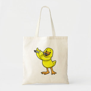 Duck at Music with Flute Tote Bag