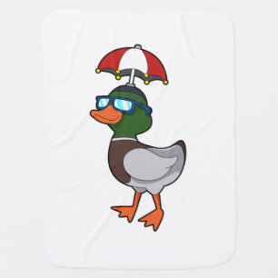 Duck at Raining with Umbrella.PNG Baby Blanket