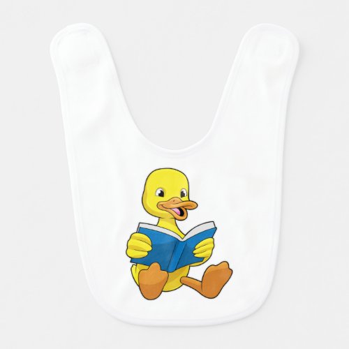 Duck at Reading with Book Baby Bib