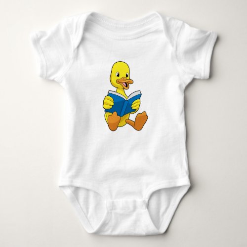 Duck at Reading with Book Baby Bodysuit