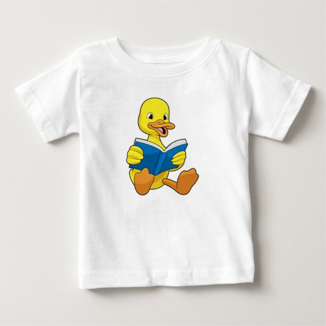 Duck at Reading with Book Baby T-Shirt (Front)