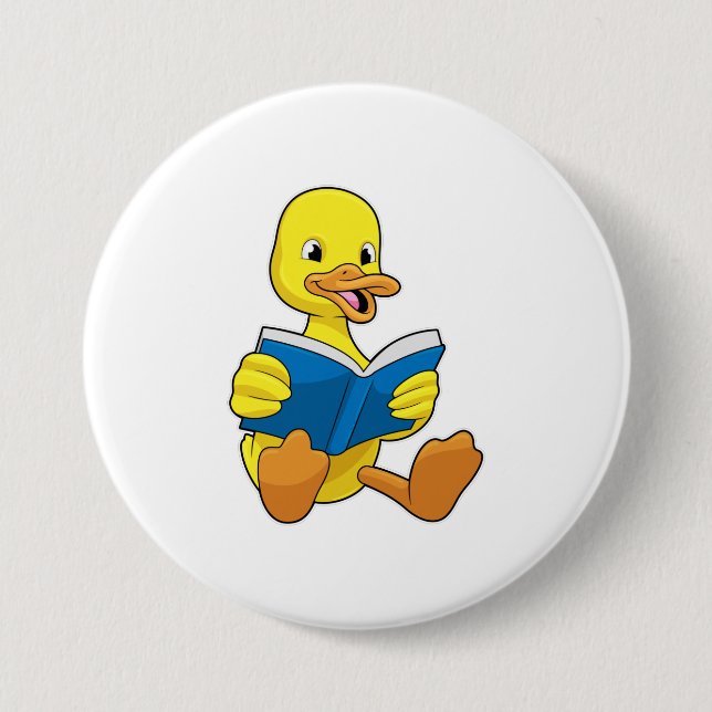 Duck at Reading with Book Button (Front)