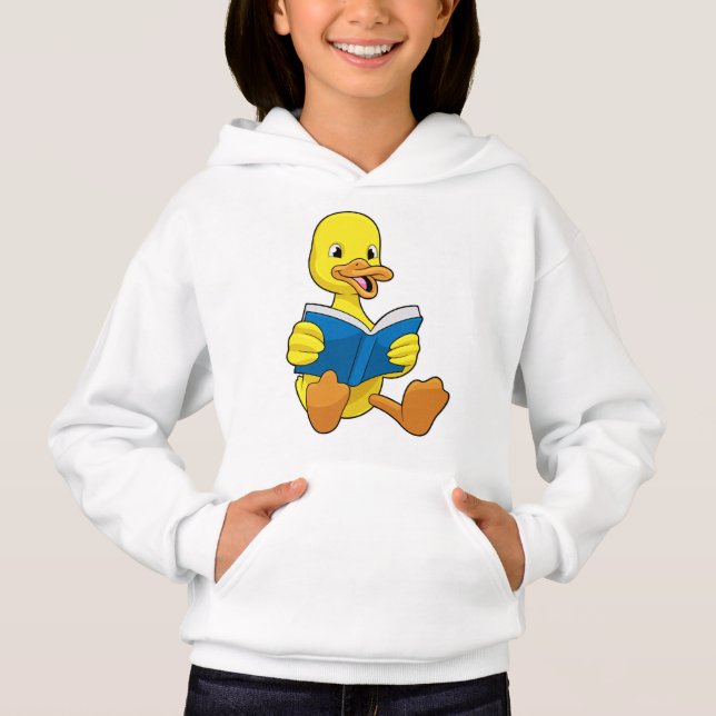 Duck at Reading with Book Hoodie (Front)