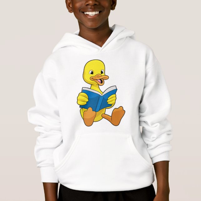 Duck at Reading with Book Hoodie (Front)