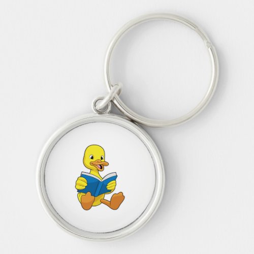 Duck at Reading with Book Keychain