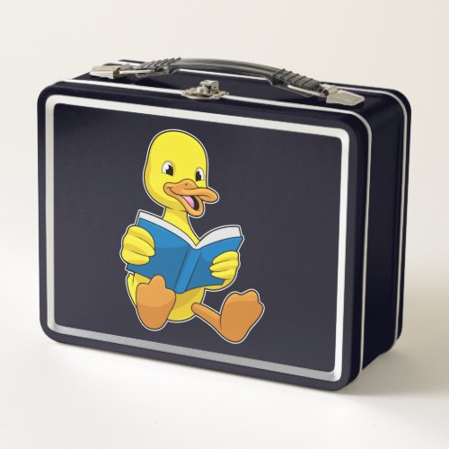 Duck at Reading with Book Metal Lunch Box