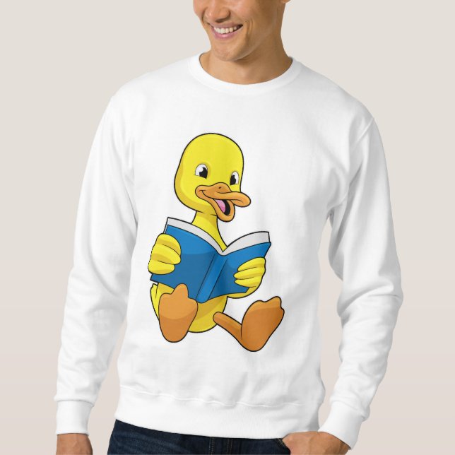 Duck at Reading with Book Sweatshirt (Front)