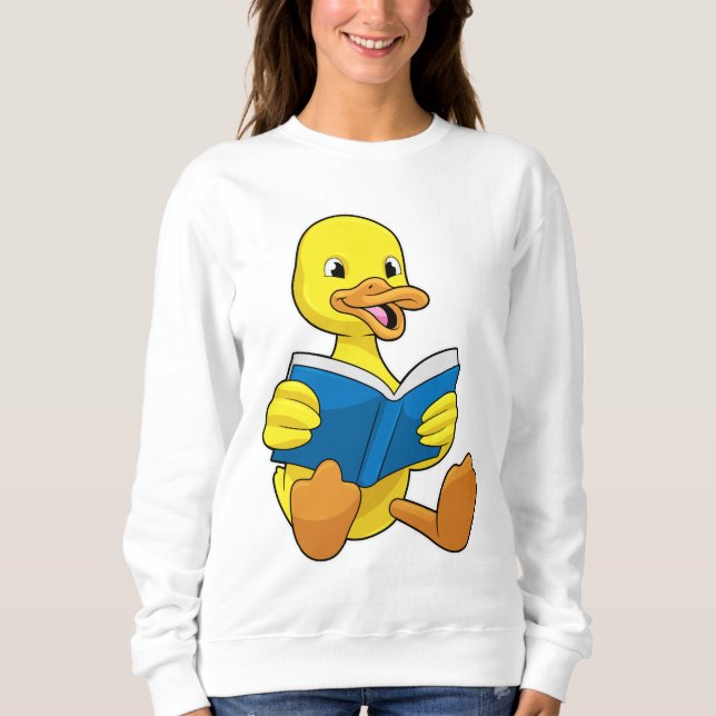 Duck at Reading with Book Sweatshirt (Front)