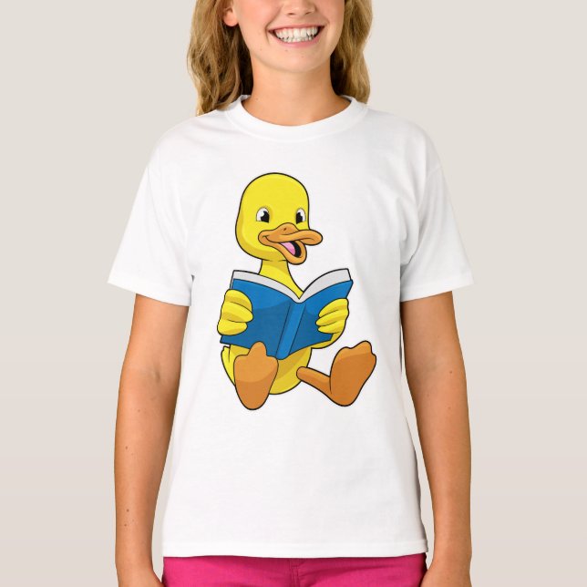 Duck at Reading with Book T-Shirt (Front)
