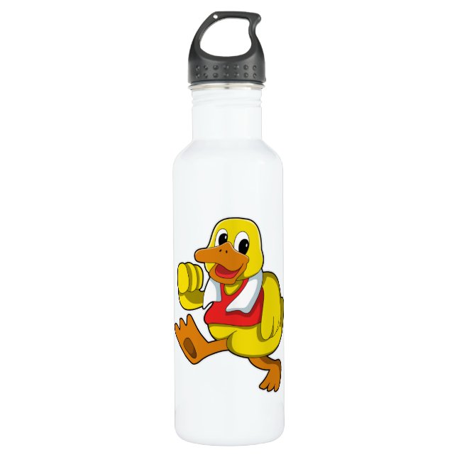 Duck at Running Stainless Steel Water Bottle (Front)