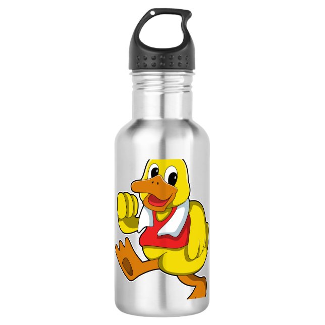 Duck at Running Stainless Steel Water Bottle (Front)