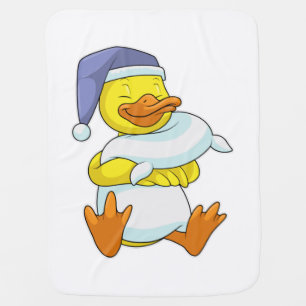 Duck at Sleeping with Nightcap Baby Blanket