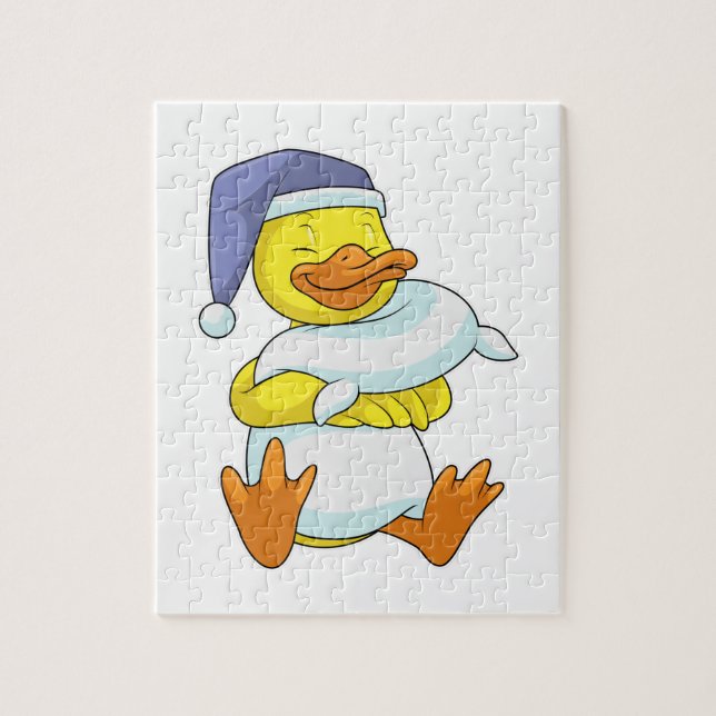 Duck at Sleeping with Nightcap Jigsaw Puzzle (Vertical)