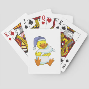 Duck at Sleeping with Nightcap Poker Cards