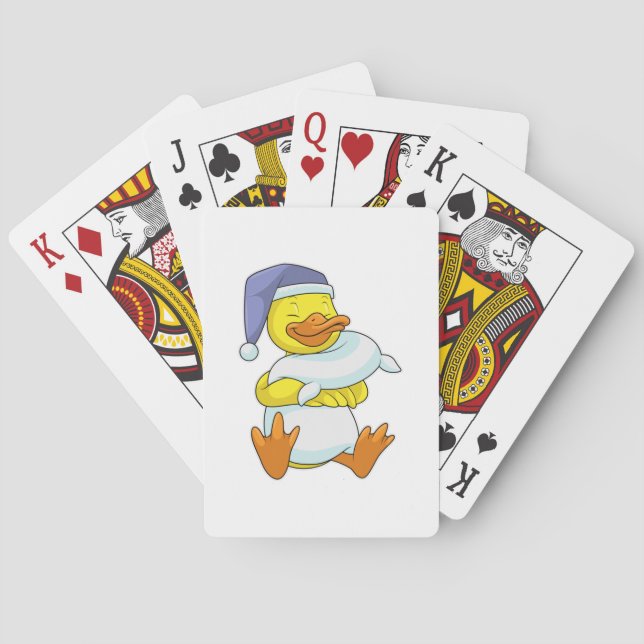 Duck at Sleeping with Nightcap Poker Cards (Back)