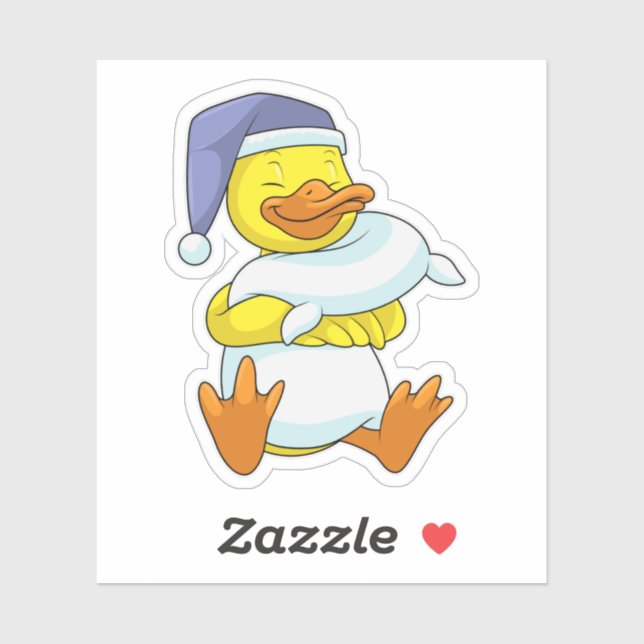 Duck at Sleeping with Nightcap Sticker (Sheet)