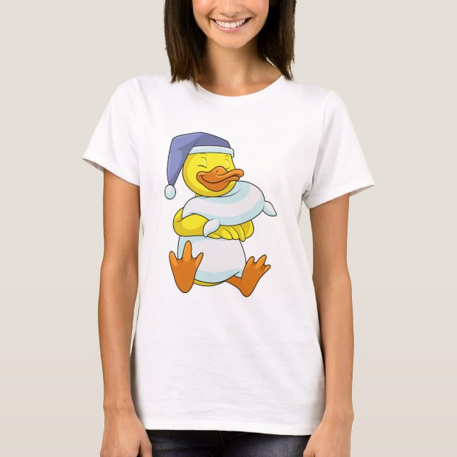 Duck at Sleeping with Nightcap T-Shirt (Front)