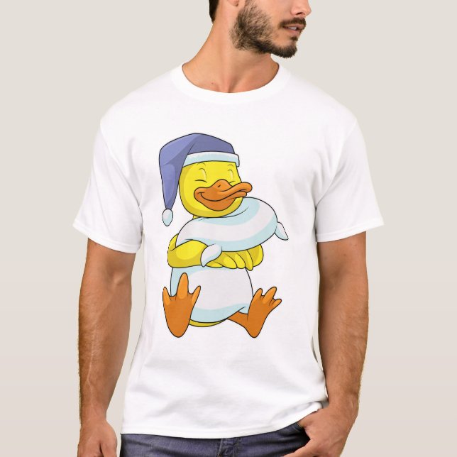 Duck at Sleeping with Nightcap T-Shirt (Front)