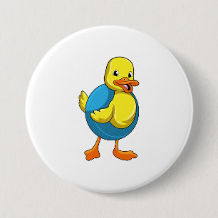Duck at Swimming with Swim ring Button